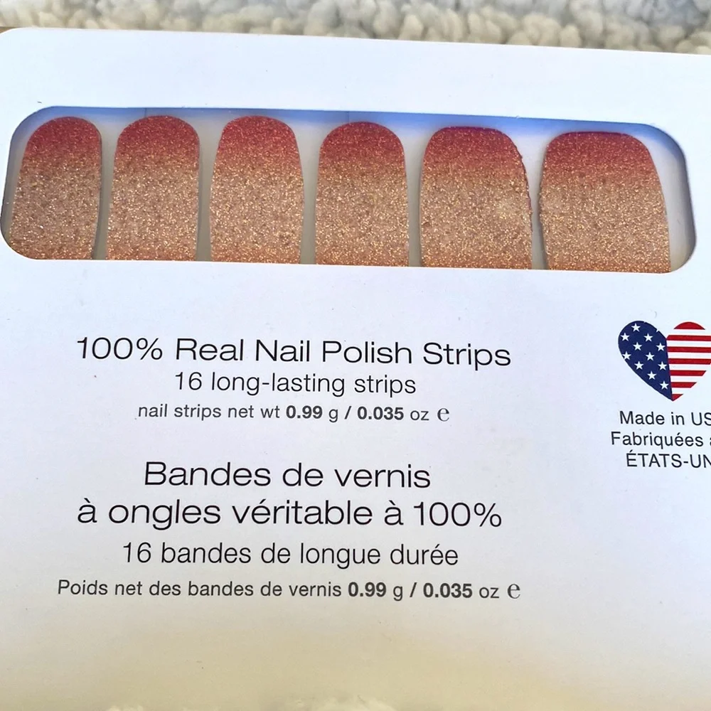 Color Street Real Nail Polish Strips Pink Sparkle